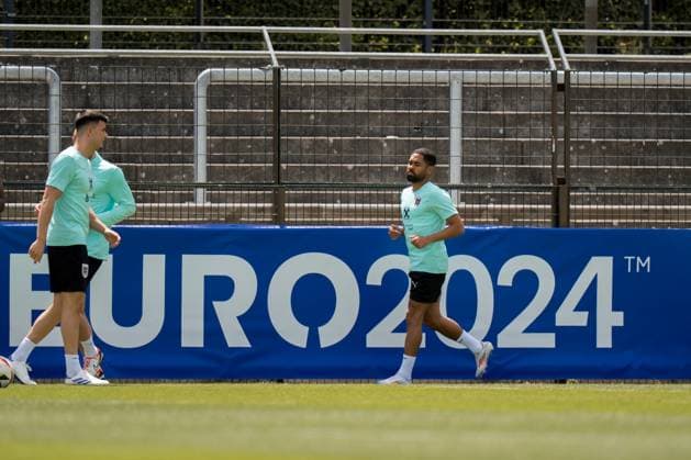 EURO 2024, Nationalteam Österreich, Training SOCCER - UEFA EURO, EM, Europameisterschaft,Fussball 2024 BERLIN,GERMANY,13.JUN.24 - SOCCER -UEFA EURO 2024, OEFB, Oesterreichischer Fussball-Bund, training. Image shows Phillipp Mwene (AUT). GEPAxpictures xJohannesxFriedl
