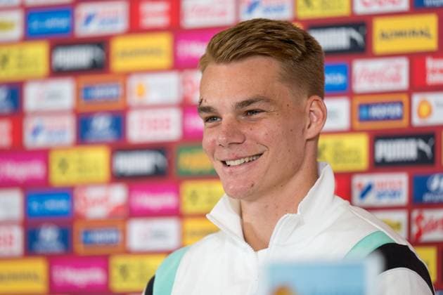 SOCCER - UEFA EURO, EM, Europameisterschaft,Fussball 2024 BERLIN,GERMANY,13.JUN.24 - SOCCER -UEFA EURO 2024, OEFB, Oesterreichischer Fussball-Bund, press conference, PK, Pressekonferenz Image shows Philipp Lienhart (AUT). GEPAxpictures xJohannesxFriedl