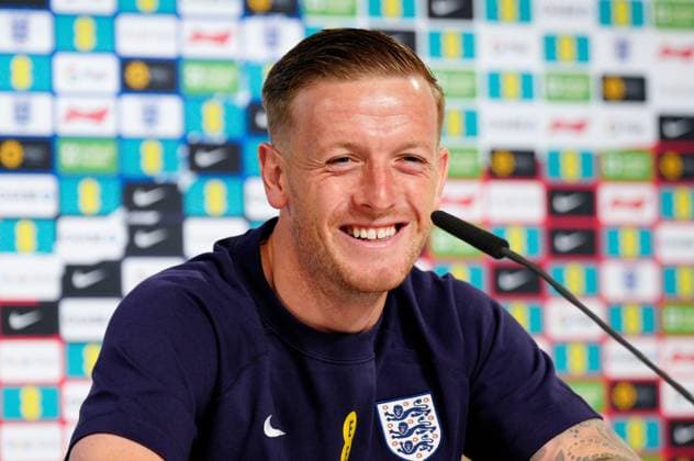 Jordan Pickford of England press conference, PK, Pressekonferenz Serbia v England press conference, UEFA European Championship, EM, Europameisterschaft 2024, Football, Gelsenkirchen, Germany - 14 Jun 2024 EDITORIAL USE ONLY No use with unauthorised audio, video, data, fixture lists, club league logos or live services. Online in-match use limited to 120 images, no video emulation. No use in betting, games or single club league player publications. Copyright: xDavidxShopland Shutterstockx 14539728n
