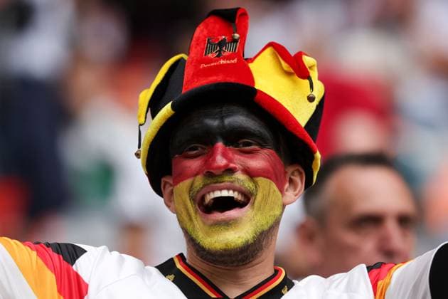 Germany fans enjoy the pre-match atmosphere Germany v Scotland, UEFA European Championship, EM, Europameisterschaft 2024, Group A, Football, Munich Football Arena, Munich, Germany, 14 Jun 2024 EDITORIAL USE ONLY No use with unauthorised audio, video, data, fixture lists, club league logos or live services. Online in-match use limited to 120 images, no video emulation. No use in betting, games or single club league player publications. Copyright: xPaulxCurrie Shutterstockx 14523776bl