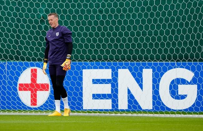 Jordan Pickford of England England Training Session and press conference, PK, Pressekonferenz UEFA European Championship, EM, Europameisterschaft 2024, Group C, Football, Spa & Golf Resort Weimarer Land, Blankenhain, Germany, 15 Jun 2024 EDITORIAL USE ONLY No use with unauthorised audio, video, data, fixture lists, club league logos or live services. Online in-match use limited to 120 images, no video emulation. No use in betting, games or single club league player publications. Copyright: xDavexShopland Shutterstockx 14523791c