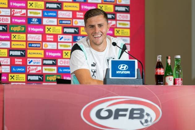 SOCCER - UEFA EURO, EM, Europameisterschaft,Fussball 2024 BERLIN,GERMANY,15.JUN.24 - SOCCER -UEFA EURO 2024, OEFB, Oesterreichischer Fussball-Bund, press conference, PK, Pressekonferenz Image shows Christoph Baumgartner (AUT). GEPAxpictures xJohannesxFriedl