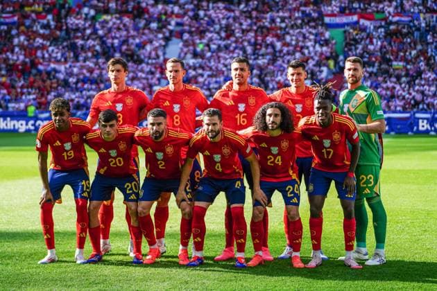 Teamfoto Spanien GER, Spanien vs. Kroatien, Fussball Europameisterschaft, UEFA EURO, EM, Europameisterschaft,Fussball 2024, Gruppe B, Spieltag 1, 15.06.2024 GER, Spanien vs. Kroatien, Fussball Europameisterschaft, UEFA Euro 2024, Gruppe B, Spieltag 1, 15.06.2024 Berlin Copyright: xEibner-Pressefoto MarcelxvonxFehrnx EP_MFN