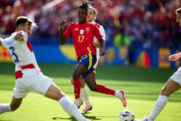 Nico Williams (Spanien Nationalmannschaft Euro 2024, 17), GER, UEFA EURO, EM, Europameisterschaft,Fussball 2024, Fussball Herren, UEFA EM 2024 Matchtag 1, Gruppe B, Spanien vs. Kroatien, 15.06.2024. GER, UEFA Euro 2024, Fussball Herren, UEFA EM 2024 Matchtag 1, Gruppe B, Spanien vs. Kroatien, 15.06.2024. Berlin Copyright: xEibner-Pressefotox xClaudiusxRauchx EP_CRH