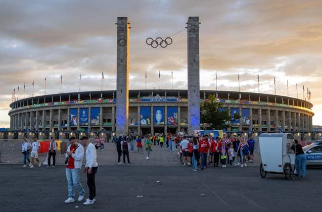 Fussball, Herren, Saison 2023 24, UEFA EURO, EM, Europameisterschaft,Fussball 20204, Gruppe B (1. Spieltag) in Berlin, Spanien - Kroatien (3:0), das Olympiastadion nach dem Spiel, 15.06. 2024, Copyright: xMatthiasxKochx