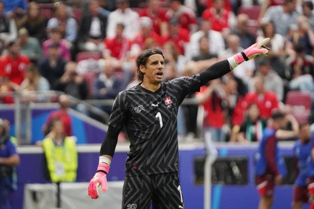 Fussball, UEFA EURO, EM, Europameisterschaft,Fussball 2024, EM 2024, Gruppenphase, Gruppe A, Ungarn-Schweiz Köln Stadion Yann Sommer Schweiz ,Aktion, Einzelbild