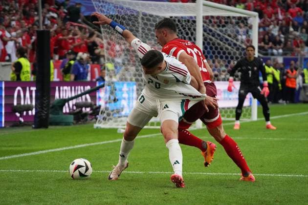 Fussball, UEFA EURO, EM, Europameisterschaft,Fussball 2024, EM 2024, Gruppenphase, Gruppe A, Ungarn-Schweiz Köln Stadion Roland Sallai, Ungarn ,Fabian Schär Schweiz
