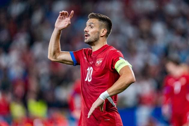 Dusan Tadic (Serbien, 10) Serbien vs. England, Herren, Fussball, 1. Spieltag, EURO 2024, 16.06.2024, Europameisterschaft, Gruppe C Serbien vs. England, Herren, Fussball, 1. Spieltag, EURO 2024, 16.06.2024, Europameisterschaft, Gruppe C Gelsenkirchen Copyright: xEibner-Pressefoto BahhoxKarax EP_SRB