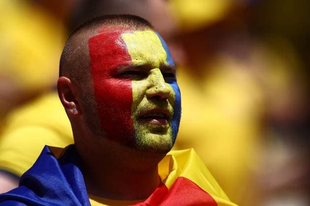 Sport Bilder des Tages Romania fans ahead of kickoff Romania v Ukraine, UEFA European Championship, EM, Europameisterschaft 2024, Group E, Football, Munich Football Arena, Munich, Germany, 17 Jun 2024 EDITORIAL USE ONLY No use with unauthorised audio, video, data, fixture lists, club league logos or live services. Online in-match use limited to 120 images, no video emulation. No use in betting, games or single club league player publications. Copyright: xMichaelxZemanek Shutterstockx 14539636b