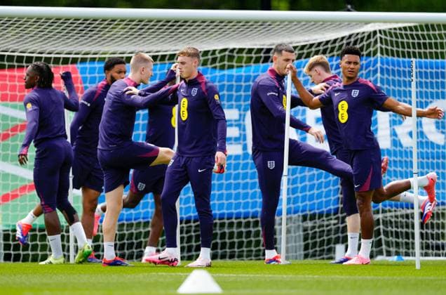 England players England Training Session and press conference, PK, Pressekonferenz UEFA European Championship, EM, Europameisterschaft 2024, Group C, Football, Spa & Golf Resort Weimarer Land, Blankenhain, Germany, 17 Jun 2024 EDITORIAL USE ONLY No use with unauthorised audio, video, data, fixture lists, club league logos or live services. Online in-match use limited to 120 images, no video emulation. No use in betting, games or single club league player publications. Copyright: xDavexShopland Shutterstockx 14543537y
