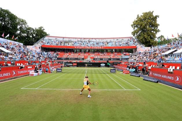 DEU, Tennis, ECO-Trans-Open, WTA500, 18.06.2024, Rot-Weiss Tennisanlage, Steffi-Graf-Stadion, Berlin, DEU, Tennis, ECO-Trans-Open, WTA500, im Bild Steffi Graf Stadion, Innenansicht, Zuschauer, Besucher, Fans, Angelique Kerber (GER) Foto: Juergen Engler nordphoto GmbH