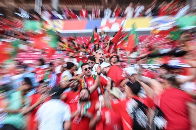 Leipzig Stadium Leipzig, Tuesday, June 18, 2024 UEFA EURO, EM, Europameisterschaft,Fussball 2024 Germany, Group F stage Matchday 1 Group F Portugal - Czechia, Portugal Fans,Stimmung, Schals, Trikots, Emotionen Copyright: JoaquimxFerreira