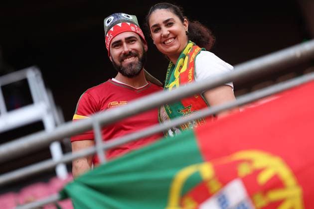 Leipzig Stadium Leipzig, Tuesday, June 18, 2024 UEFA EURO, EM, Europameisterschaft,Fussball 2024 Germany, Group F stage Matchday 1 Group F Portugal - Czechia, Portugal Fans,Stimmung, Schals, Trikots, Emotionens Copyright: JoaquimxFerreira