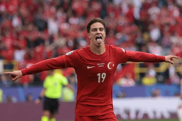Dortmund, Germany, 18th June 2024. Kenan Ylidiz of Turkey celebrates after scoring, only for his effort to be disallowed for offside during the UEFA European Championships match at BVB Stadion, Dortmund. Picture credit should read: Jonathan Moscrop Sportimage EDITORIAL USE ONLY. No use with unauthorised audio, video, data, fixture lists, club league logos or live services. Online in-match use limited to 120 images, no video emulation. No use in betting, games or single club league player publications. SPI-3185-0016