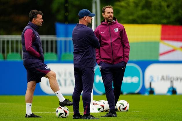 England manager Gareth Southgate England Training Session, UEFA European Championship, EM, Europameisterschaft 2024, Group C, Football, Spa & Golf Resort Weimarer Land, Blankenhain, Germany, 19 Jun 2024 EDITORIAL USE ONLY No use with unauthorised audio, video, data, fixture lists, club league logos or live services. Online in-match use limited to 120 images, no video emulation. No use in betting, games or single club league player publications. Copyright: xDavexShopland Shutterstockx 14546613bc