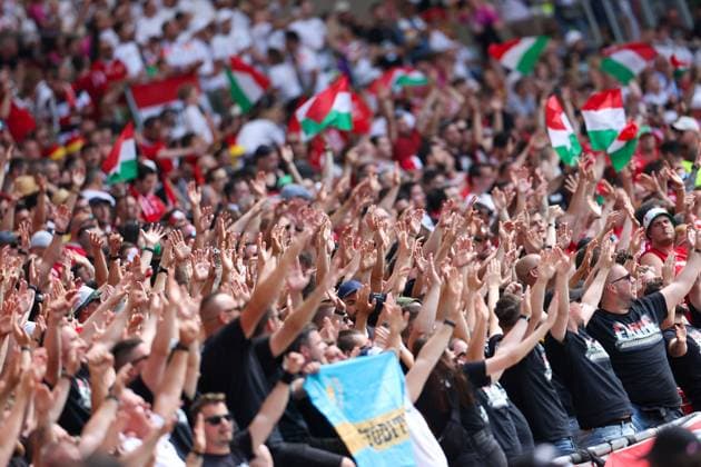 Stuttgart, Arena Stuttgart Wednesday, June 19, 2024 UEFA EURO, EM, Europameisterschaft,Fussball 2024 Germany, Group A stage Matchday 2 Group A Germany - Hungary, Hungary Fans,Stimmung, Schals, Trikots, Emotionen, die Ultras Copyright: JoaquimxFerreira