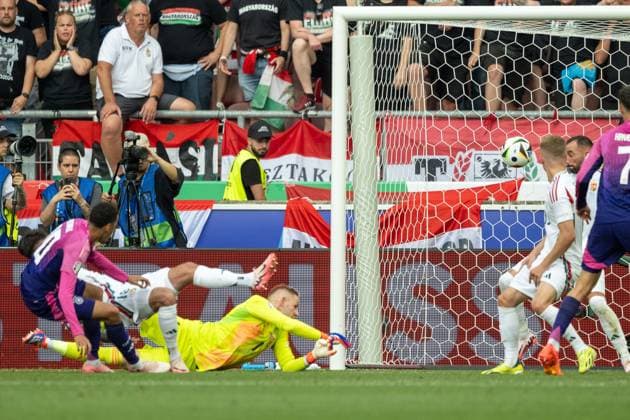 Tor zum 1:0 durch Jamal Musiala (Deutschland 10), GER, Germany (GER) vs. Ungarn (HUN), Fussball Europameisterschaft, UEFA EURO, EM, Europameisterschaft,Fussball 2024, Gruppe A, 2. Spieltag, 19.06.2024, GER, Germany (GER) vs. Ungarn (HUN), Fussball Europameisterschaft, UEFA EURO 2024, Gruppe A, 2. Spieltag, 19.06.2024 Stuttgart Copyright: xEibner-Pressefoto SaschaxWaltherx EP_EER