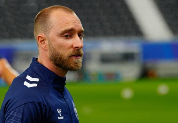 Christian Eriksen of Denmark Denmark Training, UEFA European Championship, EM, Europameisterschaft 2024, Group C, Football, Frankfurt Arena, Frankfurt, Germany, 19 Jun 2024 EDITORIAL USE ONLY No use with unauthorised audio, video, data, fixture lists, club league logos or live services. Online in-match use limited to 120 images, no video emulation. No use in betting, games or single club league player publications. Copyright: xDavexShopland Shutterstockx 14543914v