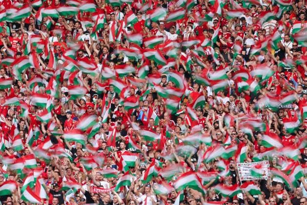 Stuttgart, Arena Stuttgart Wednesday, June 19, 2024 UEFA EURO, EM, Europameisterschaft,Fussball 2024 Germany, Group A stage Matchday 2 Group A Germany - Hungary, Hungary Fans,Stimmung, Schals, Trikots, Emotionen Copyright: JoaquimxFerreira