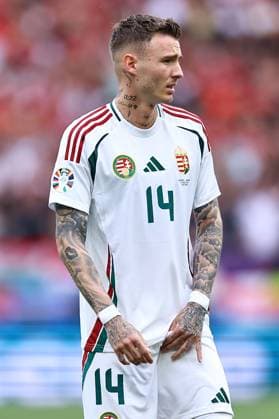 Bendeguz Bolla of Hungary Germany v Hungary, UEFA European Championship, EM, Europameisterschaft 2024, Group A, Football, Stuttgart Arena, Stuttgart, Germany, 19 Jun 2024 EDITORIAL USE ONLY No use with unauthorised audio, video, data, fixture lists, club league logos or live services. Online in-match use limited to 120 images, no video emulation. No use in betting, games or single club league player publications. Copyright: xMichaelxZemanek Shutterstockx 14543652cq