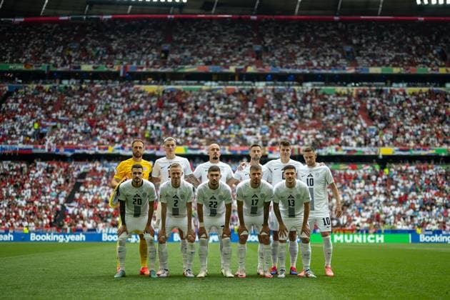Startelf Slowenien, GER, Slowenien (SVN) vs. Serbien (SRB), Fussball Europameisterschaft, UEFA EURO, EM, Europameisterschaft,Fussball 2024, Gruppe E, 2. Spieltag, 20.06.2024, GER, Slowenien (SVN) vs. Serbien (SRB), Fussball Europameisterschaft, UEFA EURO 2024, Gruppe E, 2. Spieltag, 20.06.2024 Muenchen Copyright: xEibner-Pressefoto SaschaxWaltherx EP_SWA