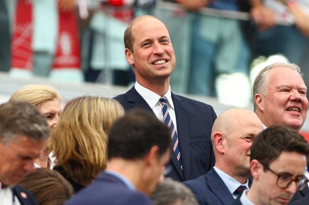 Prince William, Prince of Wales in the stands Denmark v England, UEFA European Championship, EM, Europameisterschaft 2024, Group C, Football, Frankfurt Arena, Frankfurt, Germany, 20 Jun 2024 EDITORIAL USE ONLY No use with unauthorised audio, video, data, fixture lists, club league logos or live services. Online in-match use limited to 120 images, no video emulation. No use in betting, games or single club league player publications. Copyright: xKieranxMcManus Shutterstockx 14543690an