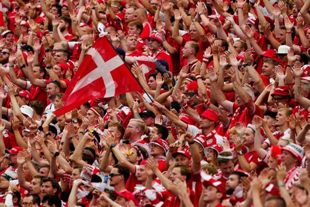 Denmark fans enjoy the atmosphere Denmark v England, UEFA European Championship, EM, Europameisterschaft 2024, Group C, Football, Frankfurt Arena, Frankfurt, Germany, 20 Jun 2024 EDITORIAL USE ONLY No use with unauthorised audio, video, data, fixture lists, club league logos or live services. Online in-match use limited to 120 images, no video emulation. No use in betting, games or single club league player publications. Copyright: xDavexShopland Shutterstockx 14543694ad
