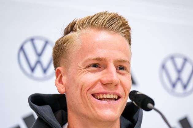 Chris Fuehrich (Deutschland 11) lachend, GER, DFB, Pressekonferenz, Fussball Herren Nationalmannschaft Deutschland, UEFA Fussball Europameisterschaft 2024, Herzogenaurach 21.06.2024. GER, DFB, Pressekonferenz, Fussball Herren Nationalmannschaft Deutschland, UEFA Fussball Europameisterschaft 2024, Herzogenaurach 21.06.2024. Herzogenaurach Copyright: xEibner-Pressefoto FlorianxWieganx EP_FWD