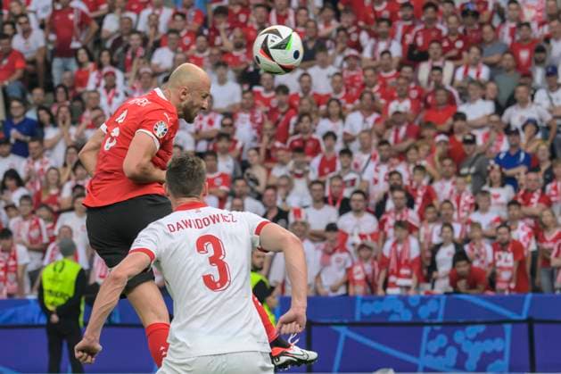 GER, Berlin, Fussball, Poland vs Austria, Gruppe D, Gruppenphase, UEFA EURO, EM, Europameisterschaft,Fussball 2024, MD3, SP, Olympia - Stadion Berlin, Tor durch Gernot Trauner (Austria), zum 0:1, 21.06. 2024, Copyright: HMBxMedia UwexKoch