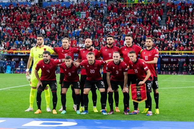 Startelf Teamfoto Albanien Thomas Strakosha (Albanien, 23), Taulan Seferi (Albanien, 15) , Arlind Ajeti (Albanien, 05), Armando Broja (Albanien, 11), Berat Gjimshiti (Albanien, 06), Nedim Bajrami (Albanien, 10), Elseid Hysaj (Albanien, 04), Jasir Asani (Albanien, 09), Yiber Ramadani (Albanien, 20), Mario Mitaj (Albanien, 03), Kristjan Asllani (Albanien, 21), GER, Italy (ITA) vs Albania (ALB), Fussball Europameisterschaft, UEFA EURO, EM, Europameisterschaft,Fussball 2024, Gruppe B, 1. Spieltag, 15.06.2024 GER, Italy (ITA) vs Albania (ALB), Fussball Europameisterschaft, UEFA EURO 2024, Gruppe B, 1. Spieltag, 15.06.2024 Dortmunf Copyright: xEibner-Pressefoto Memmlerx EP_MMR