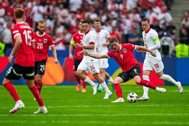 Marcel Sabitzer (Oesterreich Nationalmannschaft Euro 2024, 09), GER, UEFA EURO, EM, Europameisterschaft,Fussball 2024, Fussball Herren, UEFA EM 2024 Matchtag 2, Gruppe D, Polen vs. Oesterrech, Poland vs. Austria, 21.06.2024. GER, UEFA Euro 2024, Fussball Herren, UEFA EM 2024 Matchtag 2, Gruppe D, Polen vs. Oesterrech, Poland vs. Austria, 21.06.2024. Berlin Copyright: xEibner-Pressefotox xClaudiusxRauchx EP_CRH