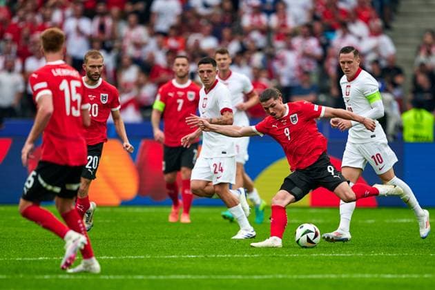 Marcel Sabitzer (Oesterreich Nationalmannschaft Euro 2024, 09), GER, UEFA EURO, EM, Europameisterschaft,Fussball 2024, Fussball Herren, UEFA EM 2024 Matchtag 2, Gruppe D, Polen vs. Oesterrech, Poland vs. Austria, 21.06.2024. GER, UEFA Euro 2024, Fussball Herren, UEFA EM 2024 Matchtag 2, Gruppe D, Polen vs. Oesterrech, Poland vs. Austria, 21.06.2024. Berlin Copyright: xEibner-Pressefotox xClaudiusxRauchx EP_CRH