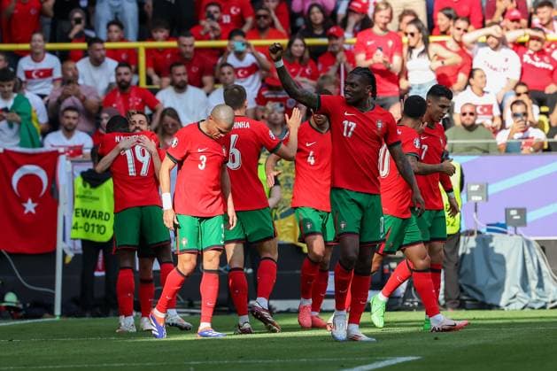 BVB Stadion Dortmund, Dortmund Saturday, June 22, 2024 UEFA EURO, EM, Europameisterschaft,Fussball 2024 Germany, Group F stage Matchday 2 Türkiye - Portugal, Portugal Torjubel, Goal celebration, celebrate the goal Copyright: JoaquimxFerreira