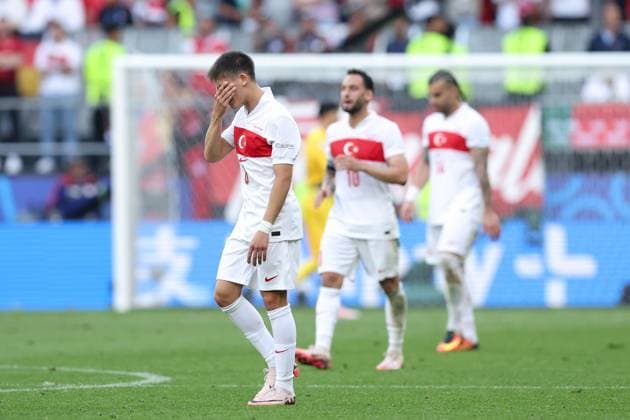 A dejected looking Arda Güler of Turkey Turkiye v Portugal, UEFA European Championship, EM, Europameisterschaft 2024, Group F, Football, BVB Stadion, Dortmund, Germany, 22 Jun 2024 EDITORIAL USE ONLY No use with unauthorised audio, video, data, fixture lists, club league logos or live services. Online in-match use limited to 120 images, no video emulation. No use in betting, games or single club league player publications. Copyright: xPaulxCurrie Shutterstockx 14548034ez