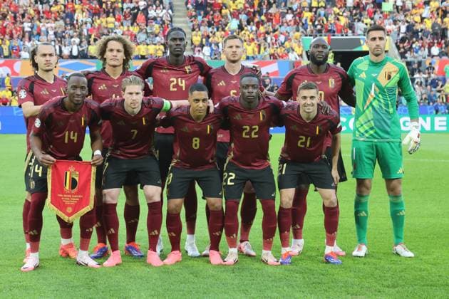 Belgische Startelf, Mannschaftsbild , Vorrundenspiel M22, BEL - ROU, Gruppe E, Fussball Europameisterschaft, Belgien gegen Rumänien, European Football Championship, Belgium vs. Romania, Köln, 22.06.2024, -