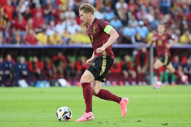 Angriff Kevin De Bruyne (Belgien, Nr. 7) , Vorrundenspiel M22, BEL - ROU, Gruppe E, Fussball Europameisterschaft, Belgien gegen Rumänien, European Football Championship, Belgium vs. Romania, Köln, 22.06.2024, -