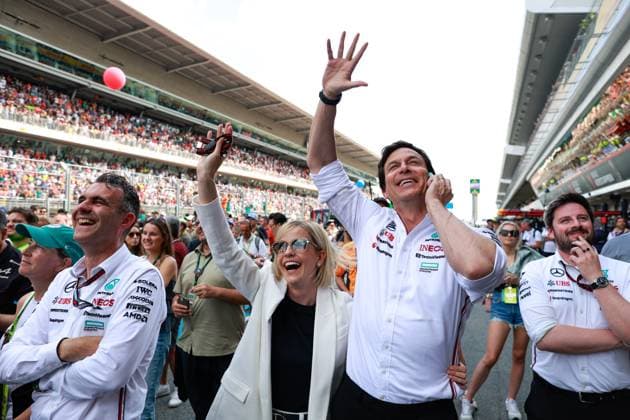 WOLFF Susie, Managing Director of the F1 Academy, portrait WOLFF Toto (aut), Team Principal & CEO of Mercedes AMG F1 Team, portrait during the Formula 1 Aramco Gran Premio de Espana 2024, 10th round of the 2024 Formula One World Championship, WM, Weltmeisterschaft from June 21 to 23, 2024 on the Circuit de Barcelona-Catalunya, in Montmeló, Spain - F1 - SPANISH GRAND PRIX 2024 DPPI Panoramic 240623_R10_SPAGNA_DP_F12024GP10ESP_JK422226