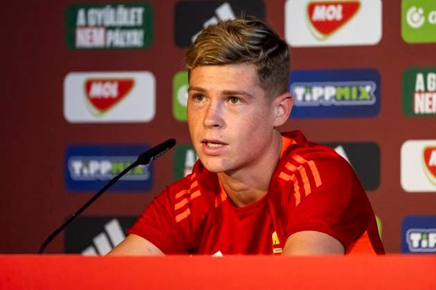 Kevin Csoboth (23, Ungarn) GER, Pressekonferenz Ungarische Nationalmannschaft, Fussball, Euro, UEFA, 24.06.2024, GER, Pressekonferenz Ungarische Nationalmannschaft, Fussball, Euro, UEFA, 24.06.2024 Weiler im Allgaeu Copyright: xEibner-Pressefoto FlorianxWolfx EP_FWF