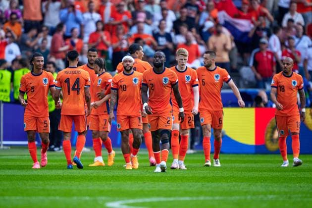 Torschuss Niederlande zum 1:1, Jubel, Freude, GER, UEFA EURO, EM, Europameisterschaft,Fussball 2024, Fussball Herren, UEFA EM 2024 Matchtag 3, Gruppe D, Niederlande vs. Oesterreich, Netherlands vs. Austria, 25.06.2024. GER, UEFA Euro 2024, Fussball Herren, UEFA EM 2024 Matchtag 3, Gruppe D, Niederlande vs. Oesterreich, Netherlands vs. Austria, 25.06.2024. Berlin Copyright: xEibner-Pressefotox xClaudiusxRauchx EP_CRH