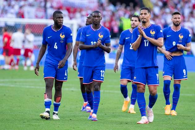 UEFA EURO, EM, Europameisterschaft,Fussball 2024: Frankreich - Polen; 25.06.2024 Dayot Upamecano (Frankreich, 4), Randal Kolo Muani (Frankreich, 12), William Saliba (Frankreich, 17). UEFA EURO 2024: Frankreich - Polen; BVB Stadion Dortmund, Dortmund, am 25.06.2024 Copyright: xBEAUTIFULxSPORTS Meuselx