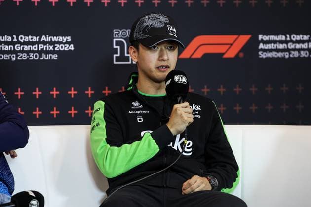 ZHOU Guanyu (chi), Stake F1 Team Kick Sauber C44, portrait press conference, PK, Pressekonferenz during the Formula 1 Qatar Airways Austrian Grand Prix 2024, 11th round of the 2024 Formula One World Championship, WM, Weltmeisterschaft from June 28 to 30, 2024 on the Red Bull Ring, in Spielberg, Austria - F1 - AUSTRIAN GRAND PRIX 2024 DPPI Panoramic 240627_R11_AUSTRIA_DP_XB3_8905