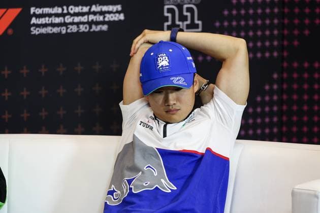 TSUNODA Yuki (jap), Visa Cash App RB F1 Team VCARB 01, portrait press conference, PK, Pressekonferenz during the Formula 1 Qatar Airways Austrian Grand Prix 2024, 11th round of the 2024 Formula One World Championship, WM, Weltmeisterschaft from June 28 to 30, 2024 on the Red Bull Ring, in Spielberg, Austria - F1 - AUSTRIAN GRAND PRIX 2024 DPPI Panoramic 240627_R11_AUSTRIA_DP_XB3_8915