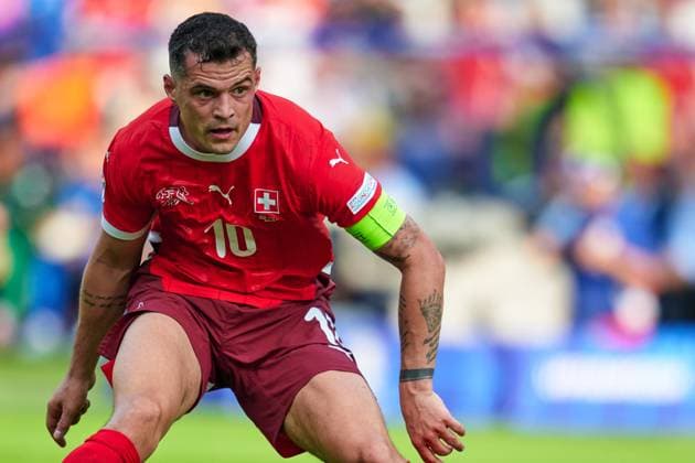 Granit Xhaka (Schweiz, 10), GER, UEFA EURO, EM, Europameisterschaft,Fussball 2024, Fussball Herren, UEFA EM 2024, Achtelfinale, Round of 16, Schweiz vs. Italien, Switzerland vs. Italy, 29.06.2024. GER, UEFA Euro 2024, Fussball Herren, UEFA EM 2024, Achtelfinale, Round of 16, Schweiz vs. Italien, Switzerland vs. Italy, 29.06.2024. Berlin Copyright: xEibner-Pressefotox xClaudiusxRauchx EP_CRH