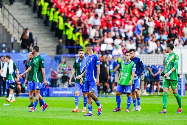 Italien enttaeuscht enttaeuschung nach Niederlage GER, Schweiz vs. Italien, Fussball Europameisterschaft, UEFA EURO, EM, Europameisterschaft,Fussball 2024, Achtelfinale, 29.06.2024 GER, Schweiz vs. Italien, Fussball Europameisterschaft, UEFA Euro 2024, Achtelfinale, 29.06.2024 Berlin Copyright: xEibner-Pressefoto MarcelxvonxFehrnx EP_MFN