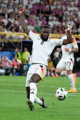 Antonio Ruediger (Deutschland, 02) am Ball, GER, Germany (GER) vs Denmark (DEN), Fussball Europameisterschaft, UEFA EURO, EM, Europameisterschaft,Fussball 2024, Round of 16, 29.06.2024 GER, Germany (GER) vs Denmark (DEN), Fussball Europameisterschaft, UEFA EURO 2024, Round of 16, 29.06.2024 Dortmund Copyright: xEibner-Pressefoto Memmlerx EP_MMR