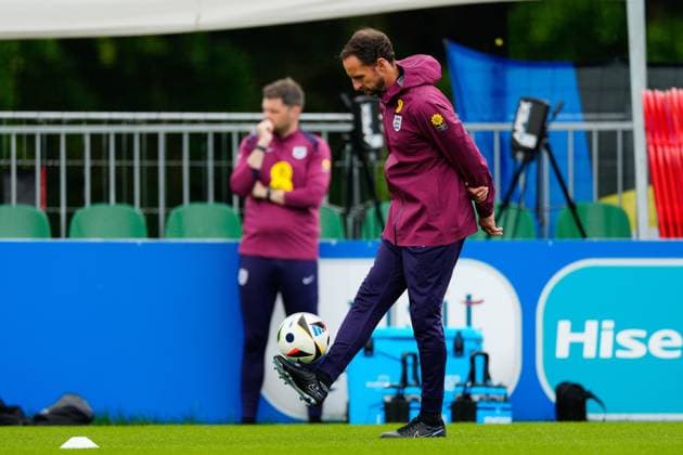England manager Gareth Southgate England Training, UEFA European Championship, EM, Europameisterschaft 2024, Quarter Final, Football, Spa & Golf Resort Weimarer Land, Blankenhain, Germany, 1 Jul 2024 EDITORIAL USE ONLY No use with unauthorised audio, video, data, fixture lists, club league logos or live services. Online in-match use limited to 120 images, no video emulation. No use in betting, games or single club league player publications. Copyright: xDavexShopland Shutterstockx 14566124p