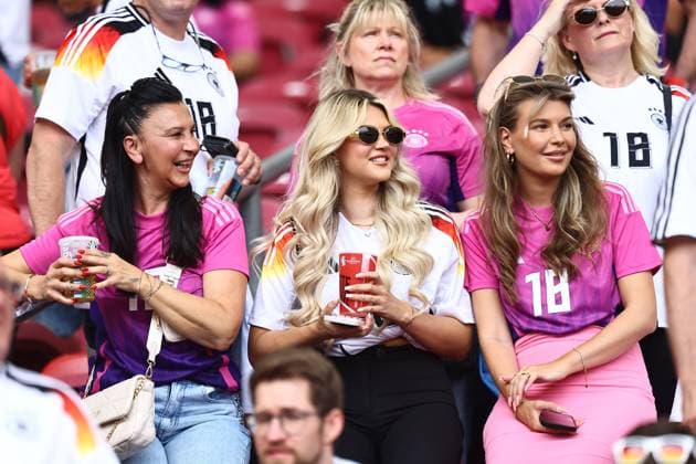 Lea Prinz, Girlfriend of Maximilian Mittelstaedt of Germany in the stands ahead of the game Spain v Germany, UEFA European Championship, EM, Europameisterschaft 2024, Quarter Final, Football, Stuttgart Arena, Stuttgart, Germany, 05 Jul 2024 EDITORIAL USE ONLY No use with unauthorised audio, video, data, fixture lists, club league logos or live services. Online in-match use limited to 120 images, no video emulation. No use in betting, games or single club league player publications. Copyright: xMichaelxZemanek Shutterstockx 14571380c