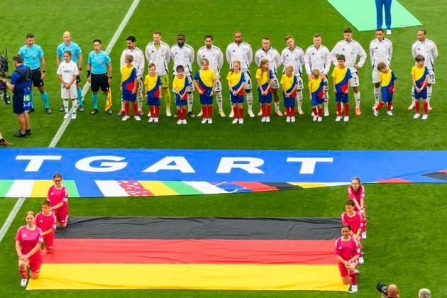 GER, UEFA Euro 2024, Viertelfinale, Spanien (ESP) vs Deutschland (GER) 05.07.2024, MHP Arena, Stuttgart, GER, UEFA Euro 2024, Viertelfinale, Spanien (ESP) vs Deutschland (GER) , im Bild Die Deutsche Nationalmannschaft