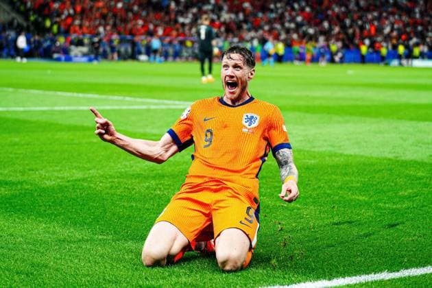 Wout Weghorst (Niederlande, 09) jubelt Jubel nach Sieg Spielende GER, Niederlande vs. Tuerkei, Fussball Europameisterschaft, UEFA EURO, EM, Europameisterschaft,Fussball 2024, Viertelfinale, 06.07.2024 GER, Niederlande vs. Tuerkei, Fussball Europameisterschaft, UEFA Euro 2024, Viertelfinale, 06.07.2024 Berlin Copyright: xEibner-Pressefoto MarcelxvonxFehrnx EP_MFN