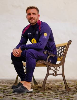 Luke Shaw of England pictured at the media centre England press conference, PK, Pressekonferenz UEFA European Championship, EM, Europameisterschaft 2024, Semi Final, Football, Spa & Golf Resort Weimarer Land, Blankenhain, Germany, 08 Jul 2024 EDITORIAL USE ONLY No use with unauthorised audio, video, data, fixture lists, club league logos or live services. Online in-match use limited to 120 images, no video emulation. No use in betting, games or single club league player publications. Copyright: xDavexShopland Shutterstockx 14576863c